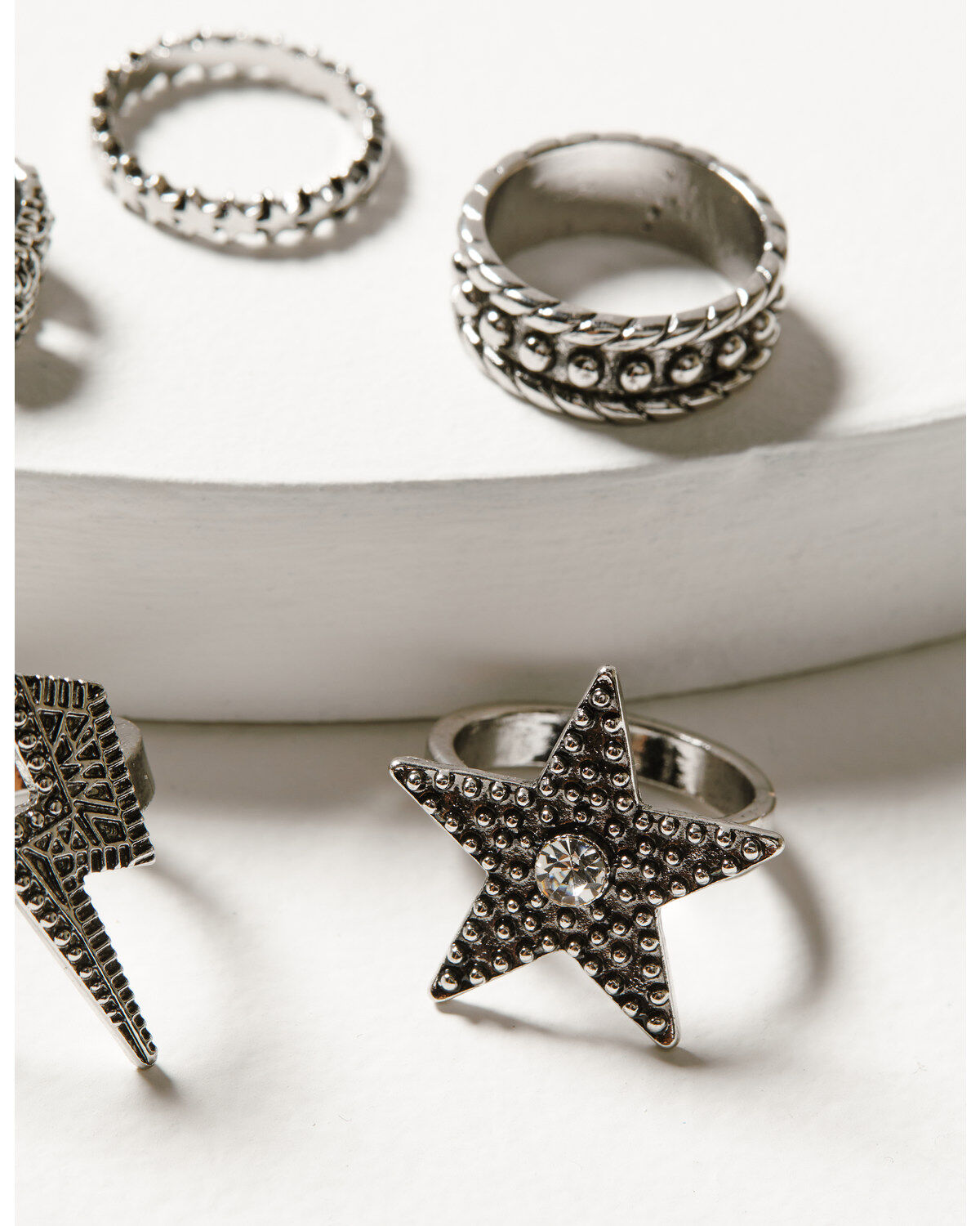 Idyllwind Women's Lauderdale 5-piece Silver Ring Set