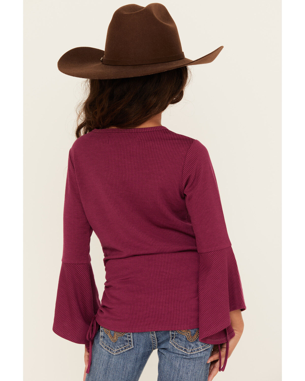 Shyanne Girls' Bell Sleeve Ruched Side Top