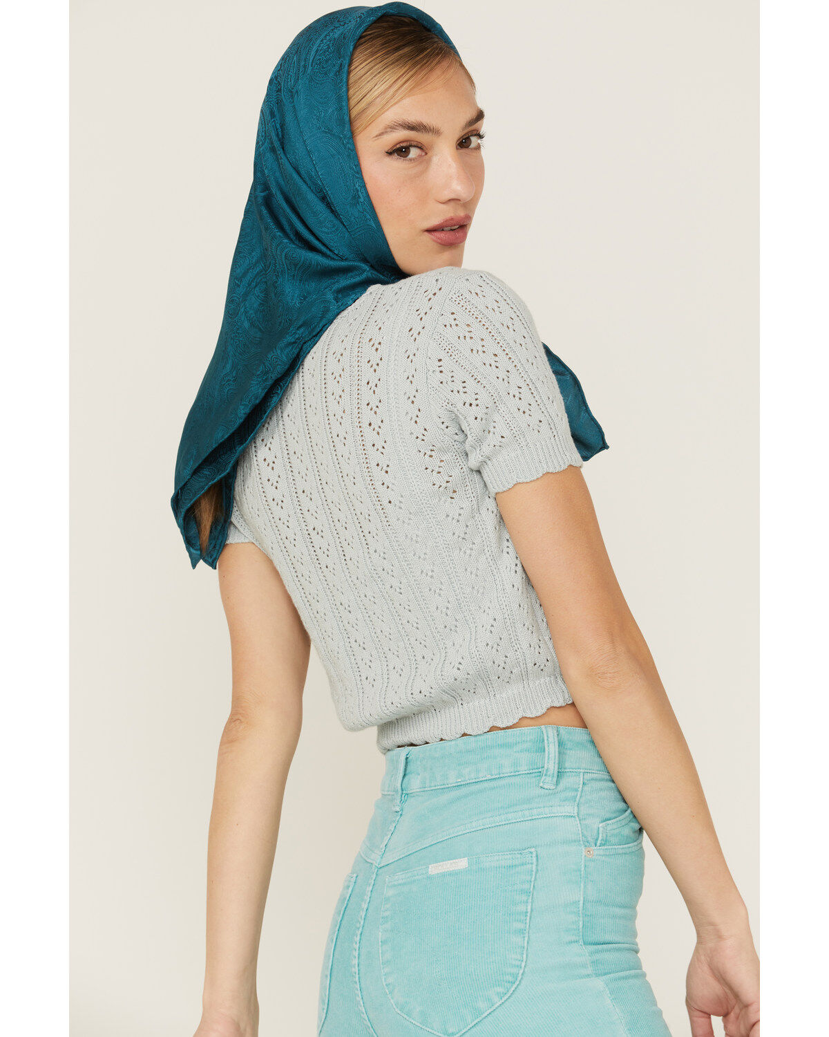 Beyond The Radar Women's Fitted Short Sleeve Cardigan