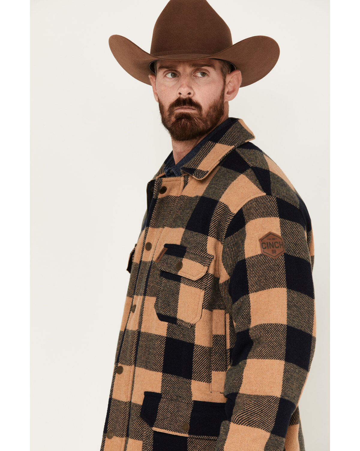 Cinch Men's Frontier Plaid Print Coat