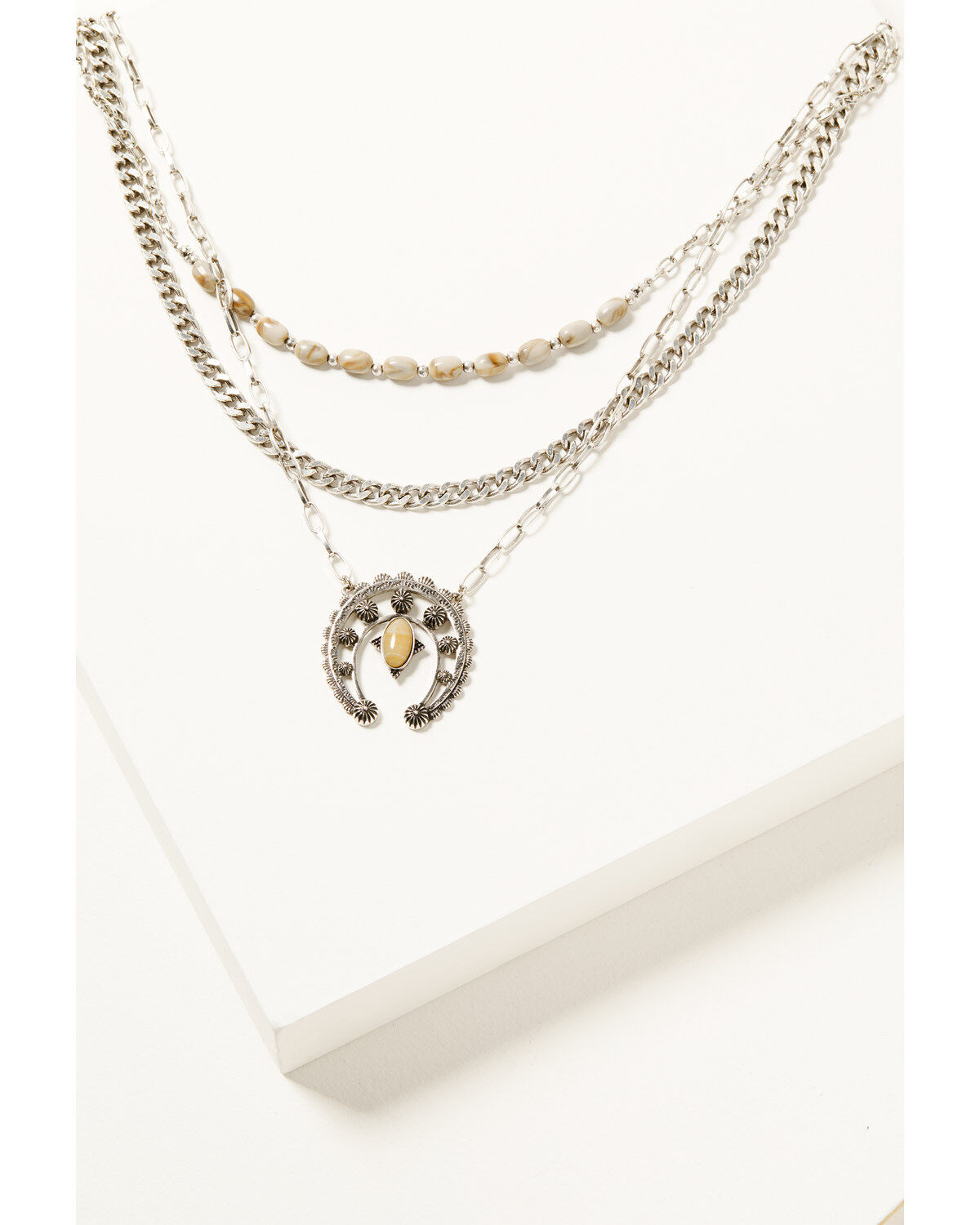 Shyanne Women's Squash Blossom Layered Statement Necklace