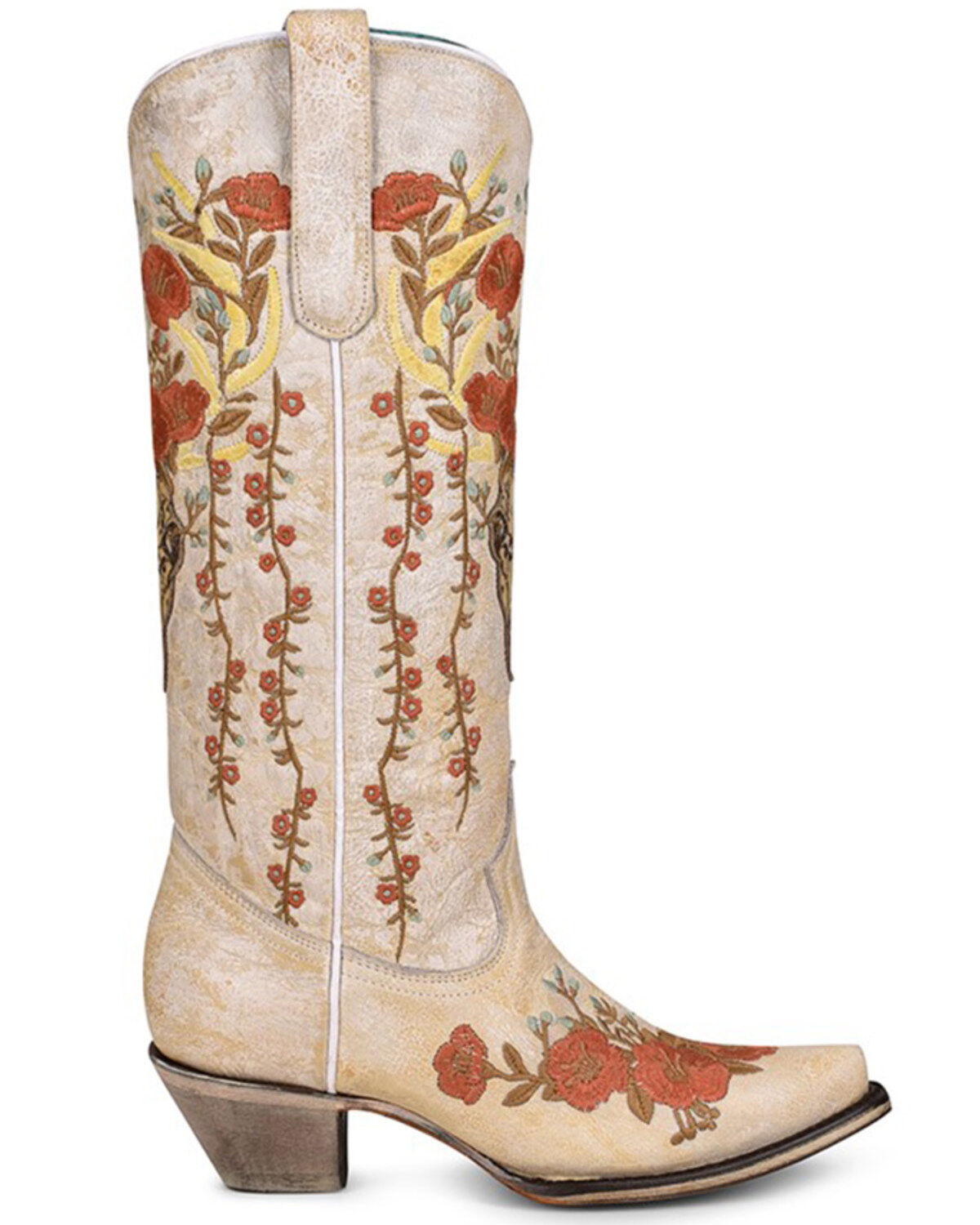 Corral Women's Floral & Deer Embroidered Western Boots - Snip Toe