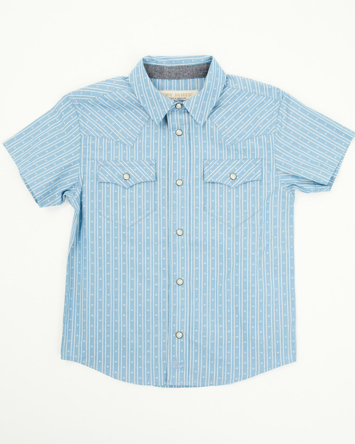 Cody James Toddler Boys' Cowboy Way Striped Print Short Sleeve Snap Western Shirt