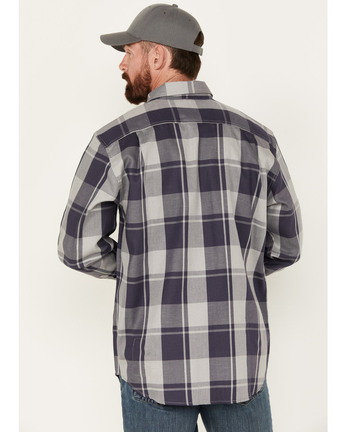 Carhartt Men's FR Force Rugged FleX&trade; Plaid Print Long Sleeve Button-Down Western Work Shirt