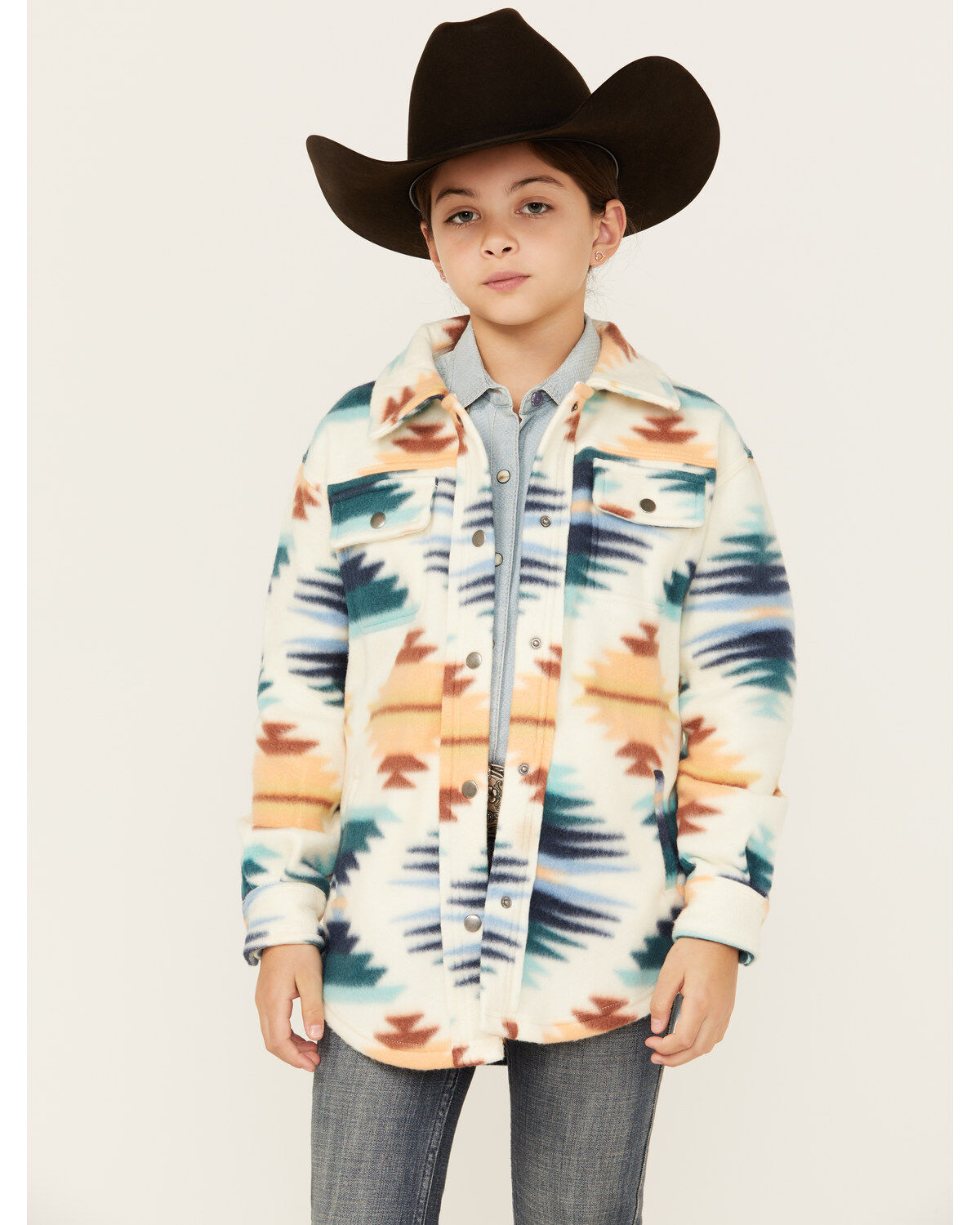 Fornia Girls' Southwestern Print Shacket