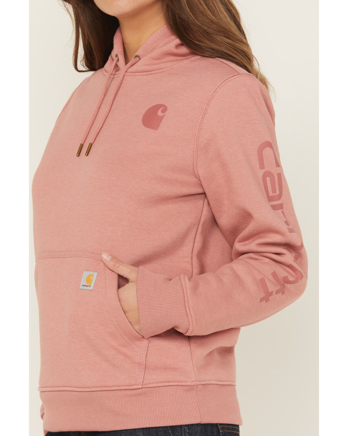 Carhartt Women's Relaxed Fit Midweight Logo Sleeve Graphic Hoodie