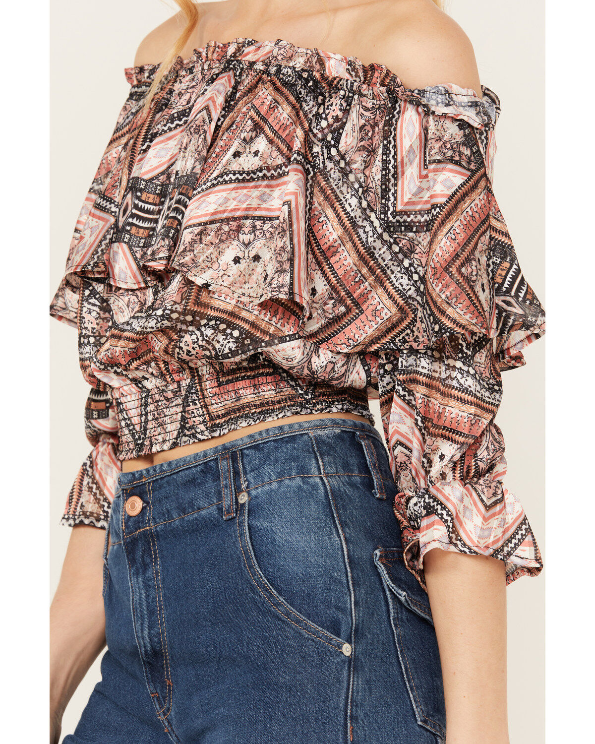 Shyanne Women's Ruffle Off Shoulder Chiffon Top