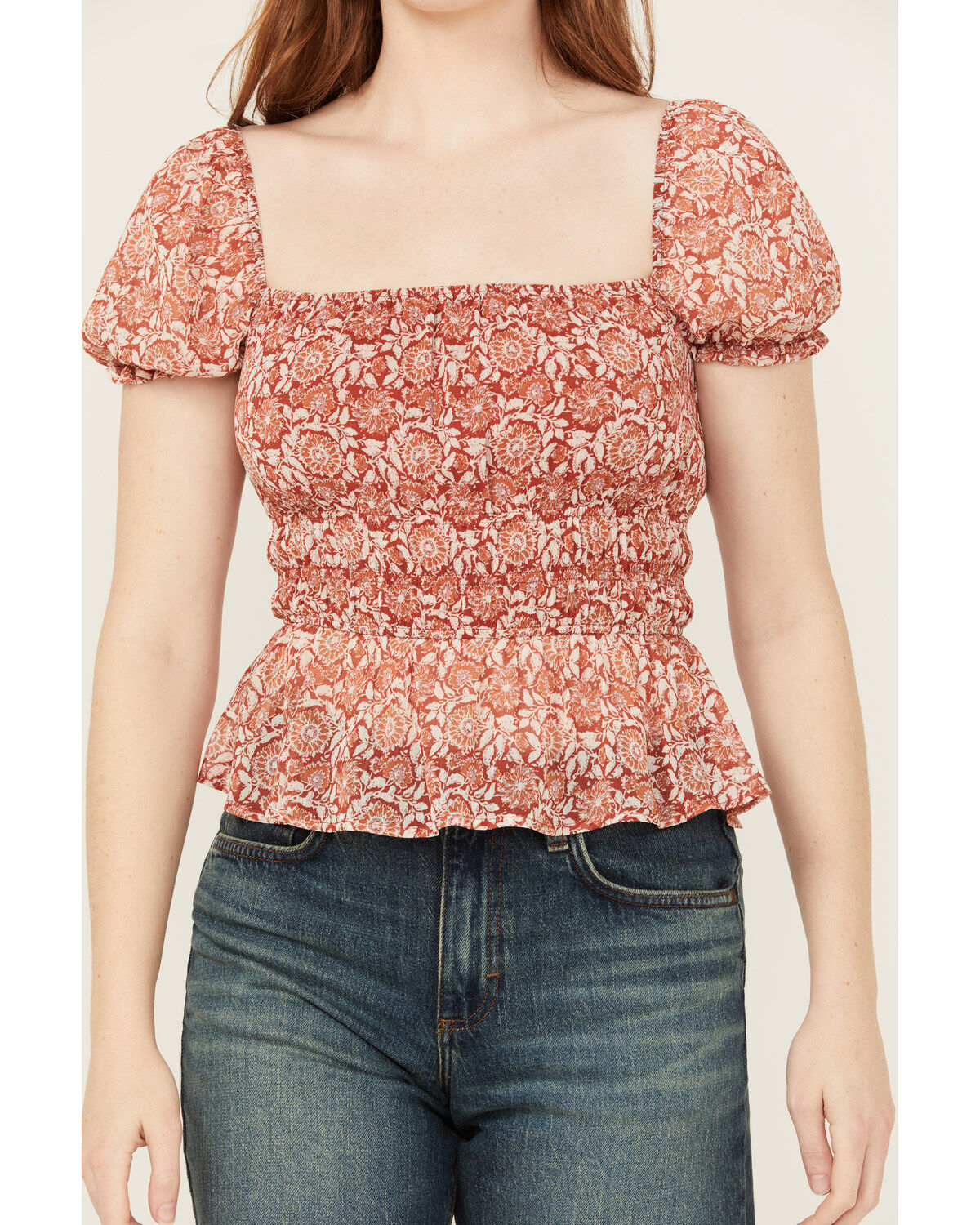 Ash & Violet Women's Floral Peasant Top