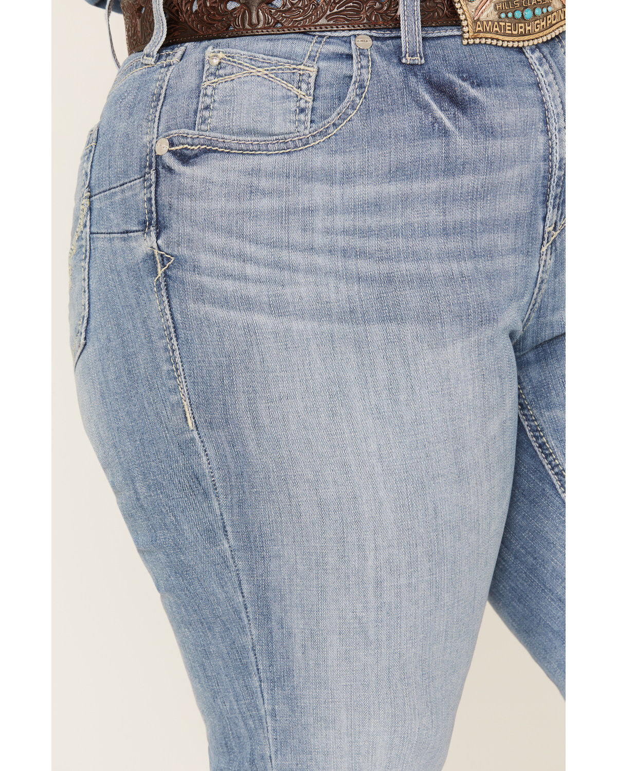 Ariat Women's R.E.A.L. Light Wash Mid Rise Regina Flare Jeans - Plus