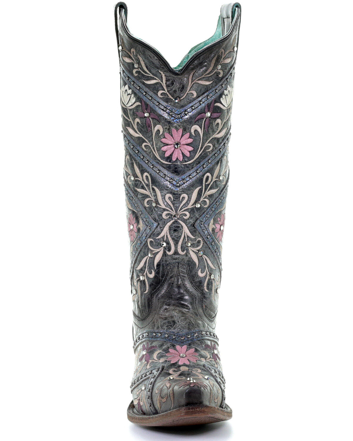 Corral Women's Floral Embroidery & Rhinestones Western Boots - Snip Toe