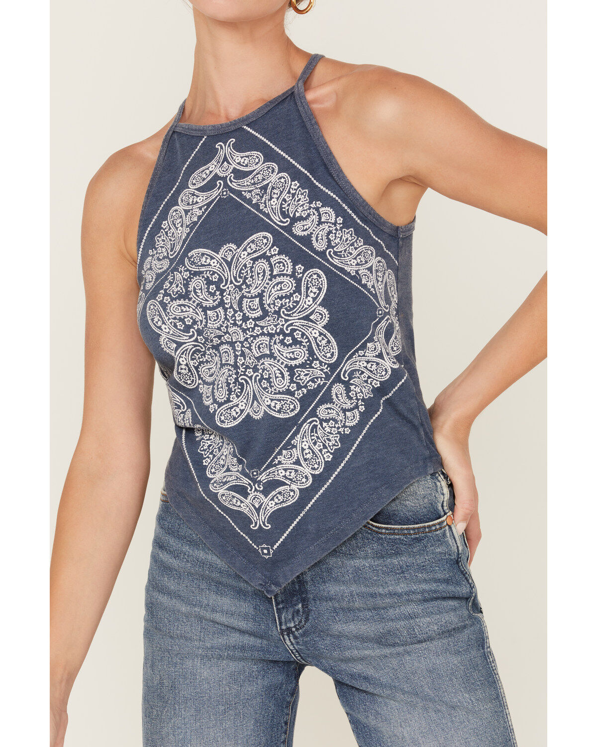 Rock & Roll Denim Women's Bandana Print Tank Top