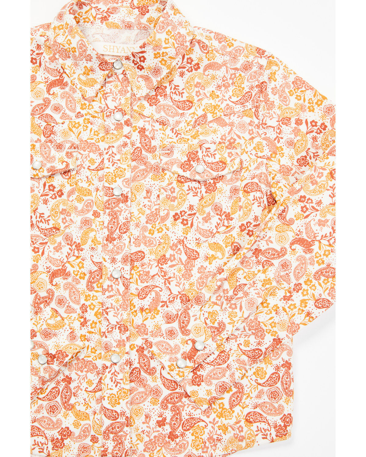 Shyanne Toddler Girls' Ash Floral Print Long Sleeve Pearl Snap Stretch Western Shirt