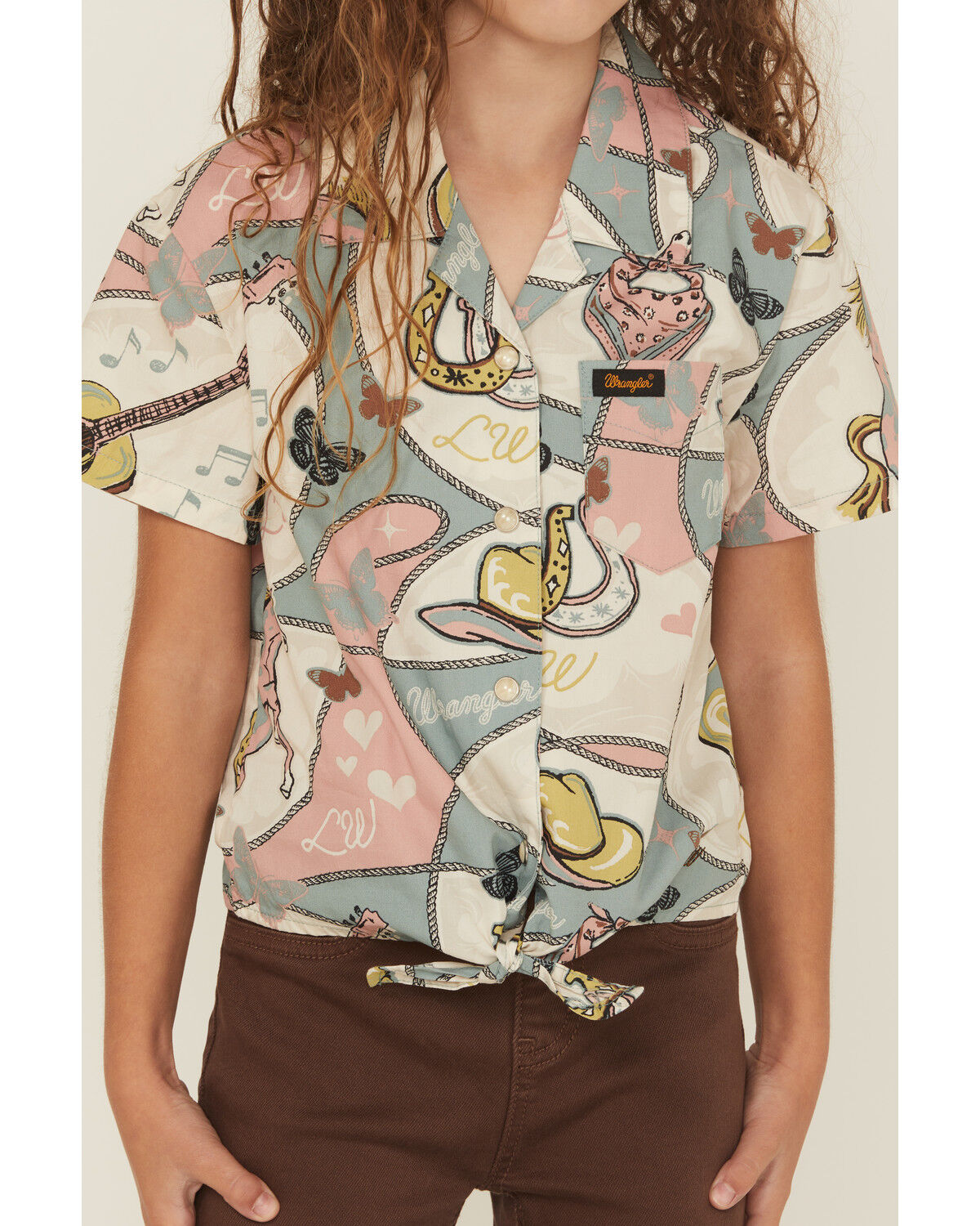 Wrangler X Lainey Wilson Girls' Wild Stallion Short Sleeve Snap Western Shirt