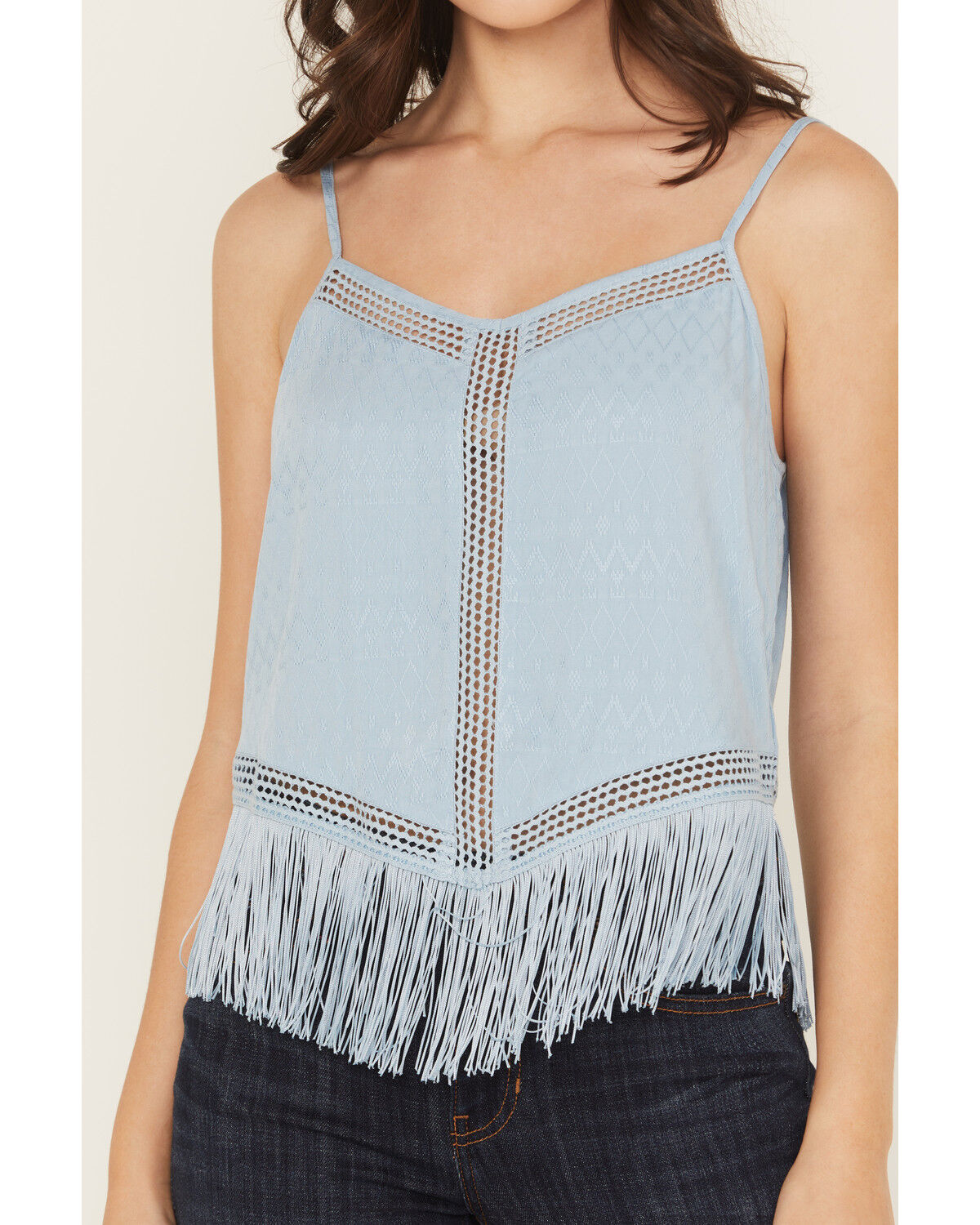 Idyllwind Women's Briarwick Jacquard Fringe And Lace Tank Top