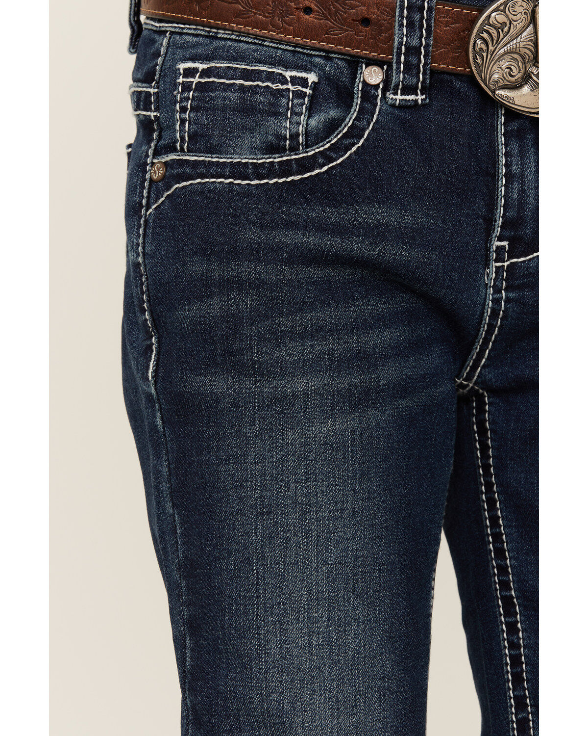 Shyanne Little Girls' Southwestern Dreamcatcher Pocket Bootcut Jeans