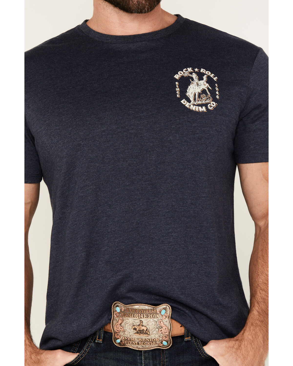 Rock & Roll Denim Men's Bronco Short Sleeve Graphic T-Shirt