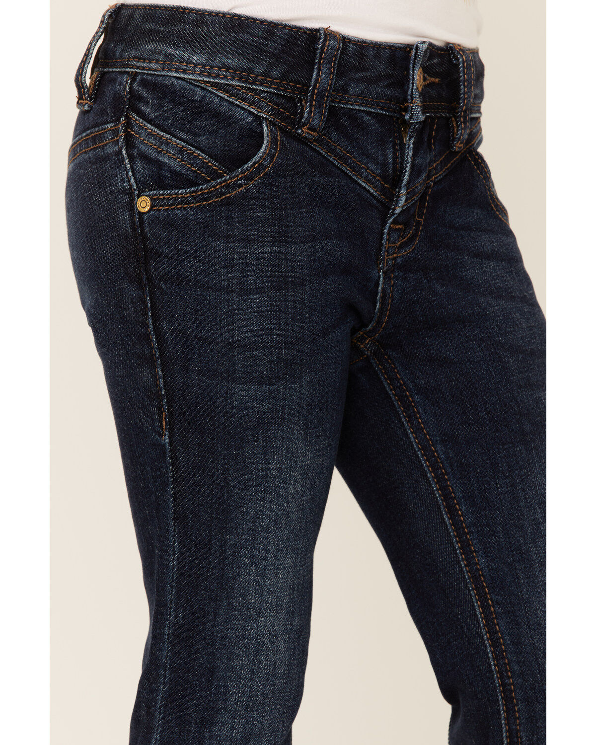 Rock & Roll Denim Girls' Dark Front Seamed Twill Trousers