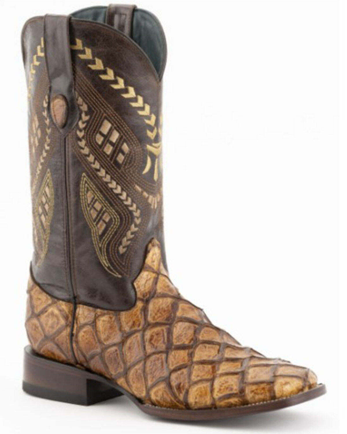 Ferrini Men's Bronco Pirarucu Print Western Boots - Broad Square Toe