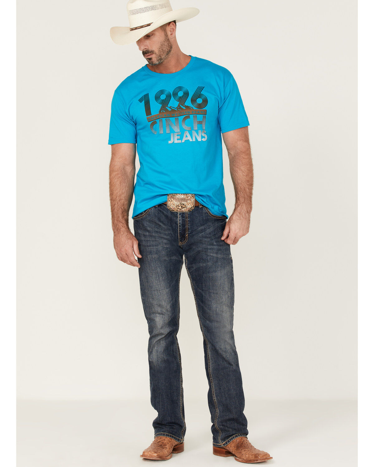 Cinch Men's Large Retro Logo Graphic T-Shirt