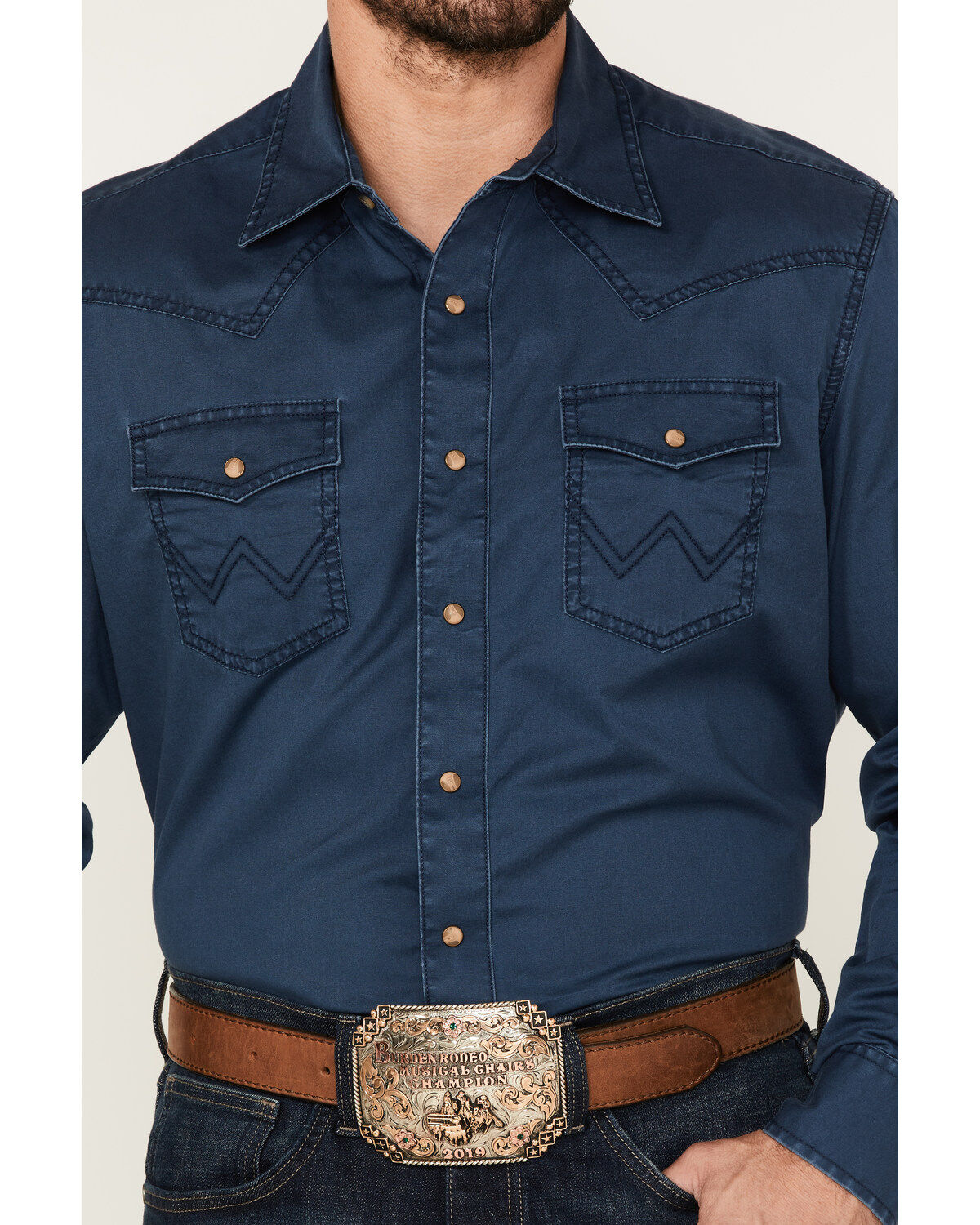 Wrangler Retro Men's Premium Solid Long Sleeve Snap Western Shirt