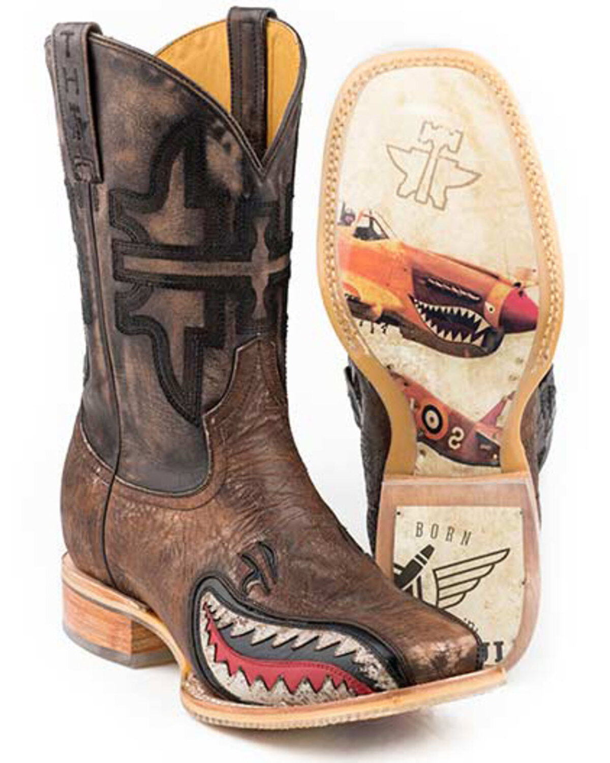Tin Haul Men's Warhawk Western Boots - Broad Square Toe