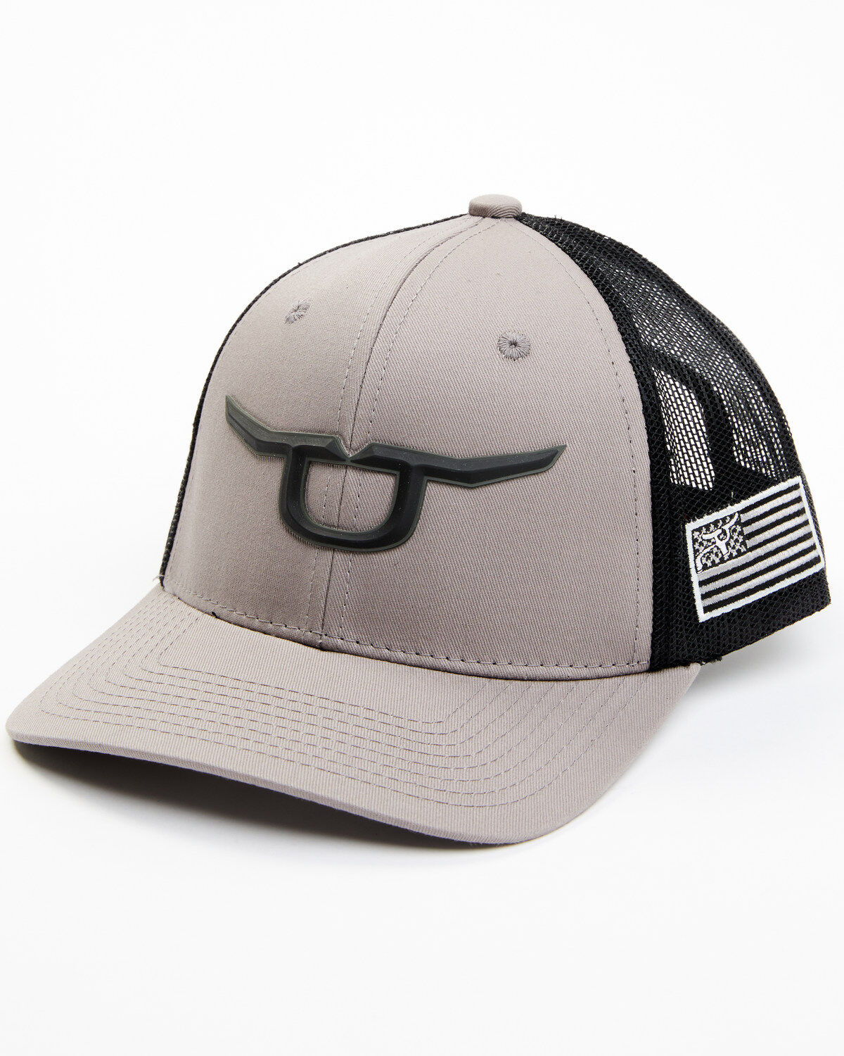 RopeSmart Men's Gray Steerhead Logo Mesh-Back Ball Cap