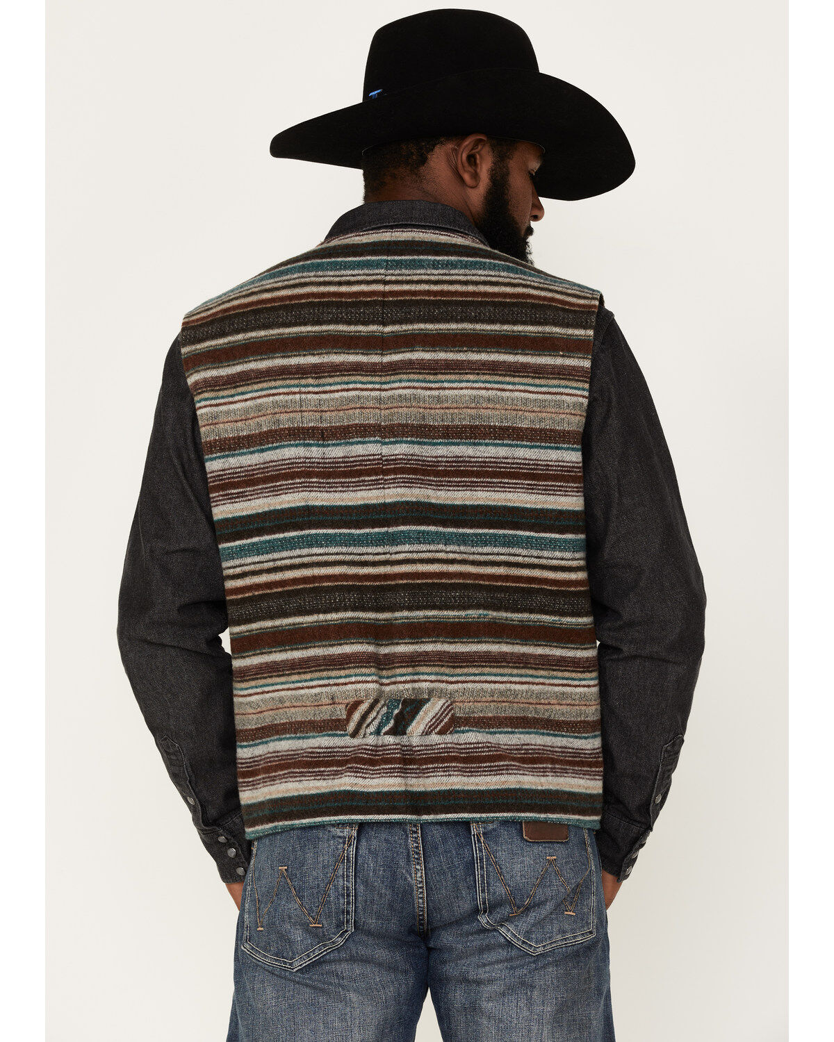 Powder River Outfitters Men's Serape Stripe Print Wool Vest