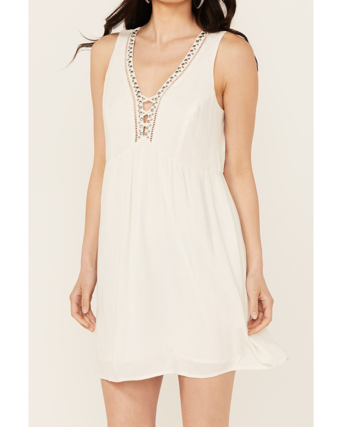 Idyllwind Women's Winfrey Criss Cross Front Embellished Mini Dress