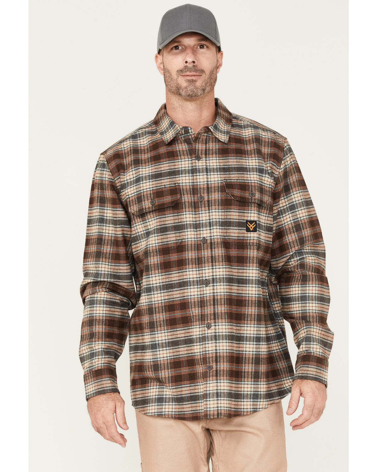 Hawx Men's Plaid Button-Down Flannel Work Shirt