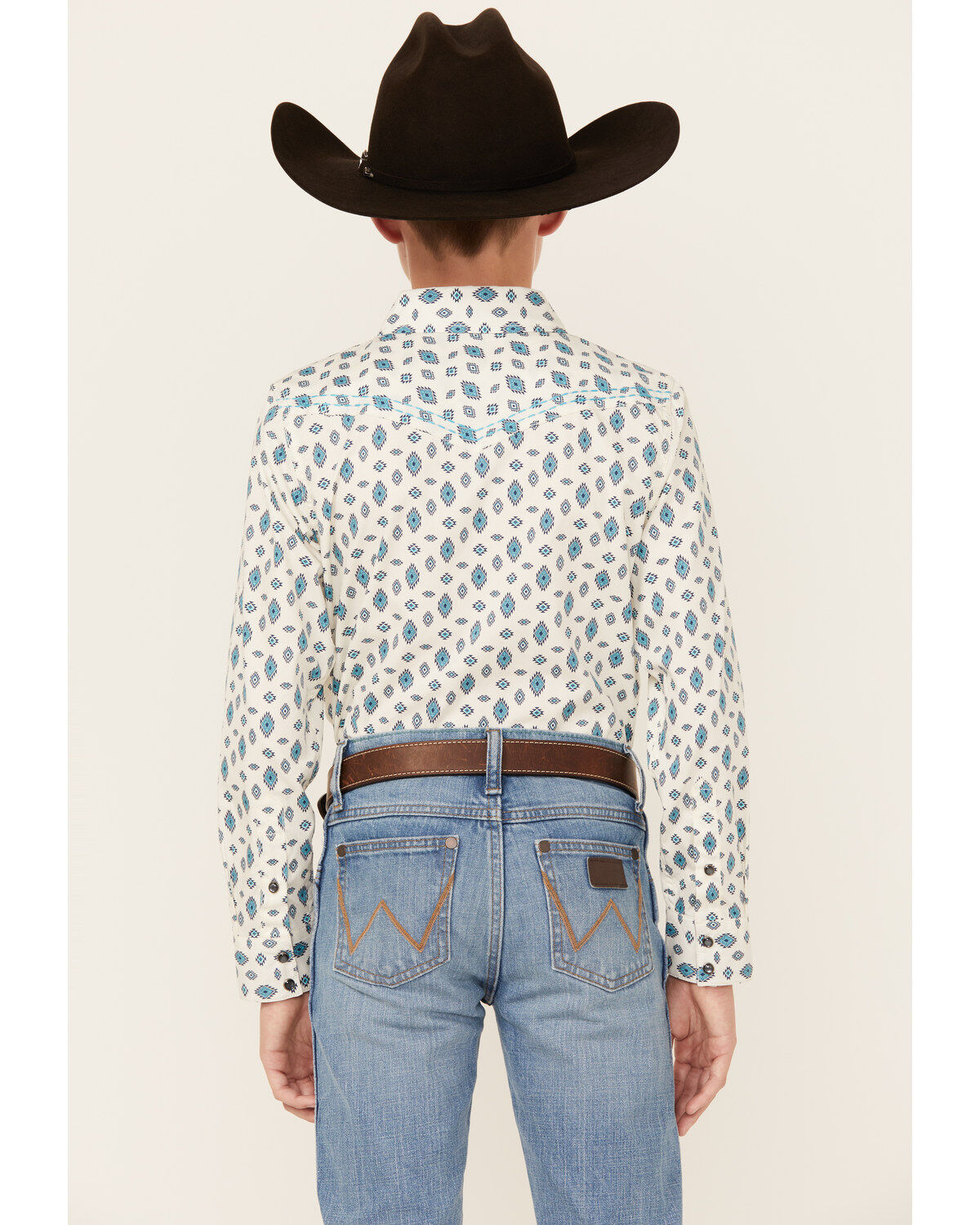 Cody James Boys' Geo Print Long Sleeve Snap Western Shirt