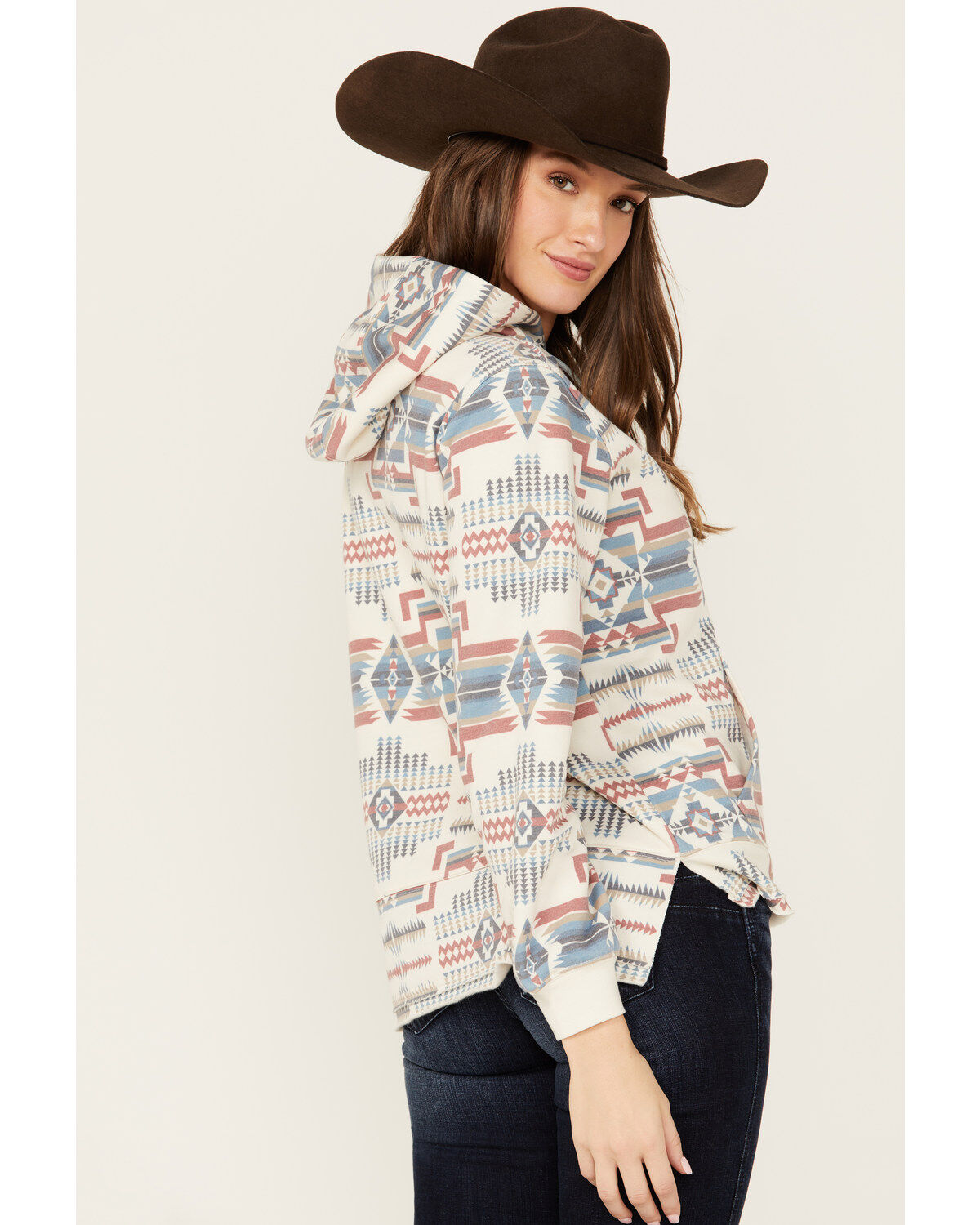 Shyanne Women's Big Horn Southwestern Print Hoodie