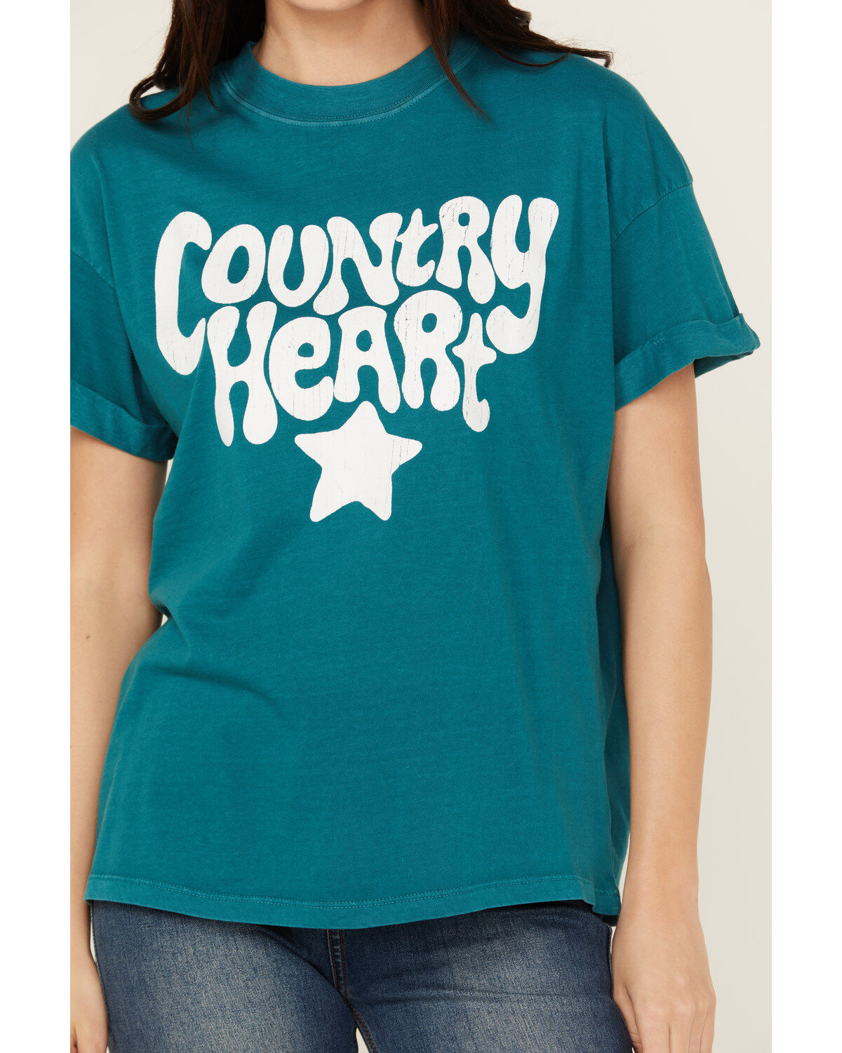 Girl Dangerous Country Heart Short Sleeve Graphic Tee