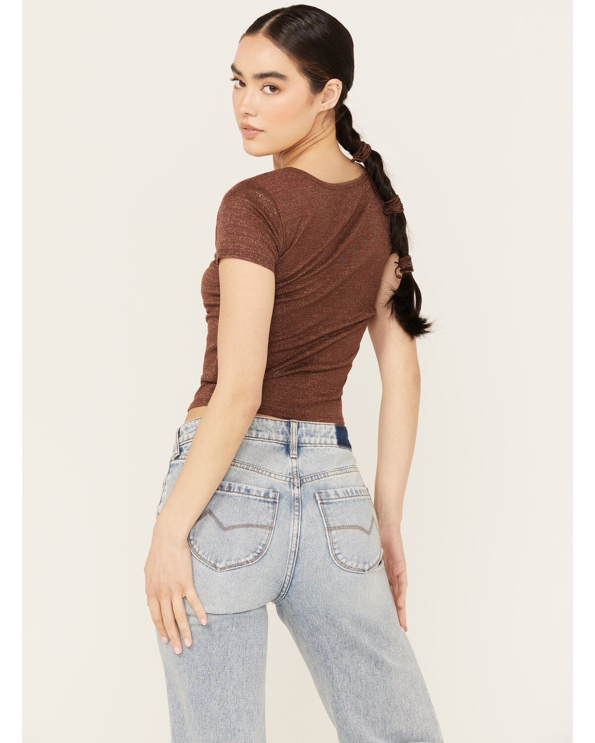 Shyanne Women's Metallic Rib Tee