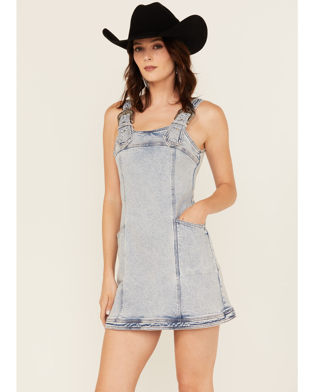 Blue B Women's Buckle Sleeveless Mini Dress