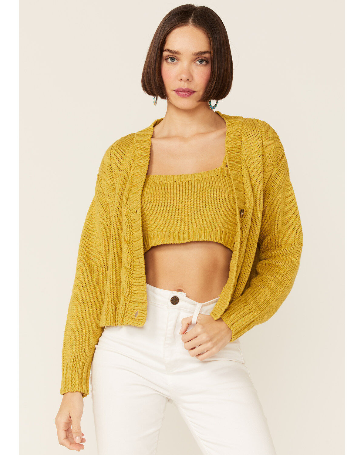 Callahan Women's Cable Lu Cardigan & Tank Set