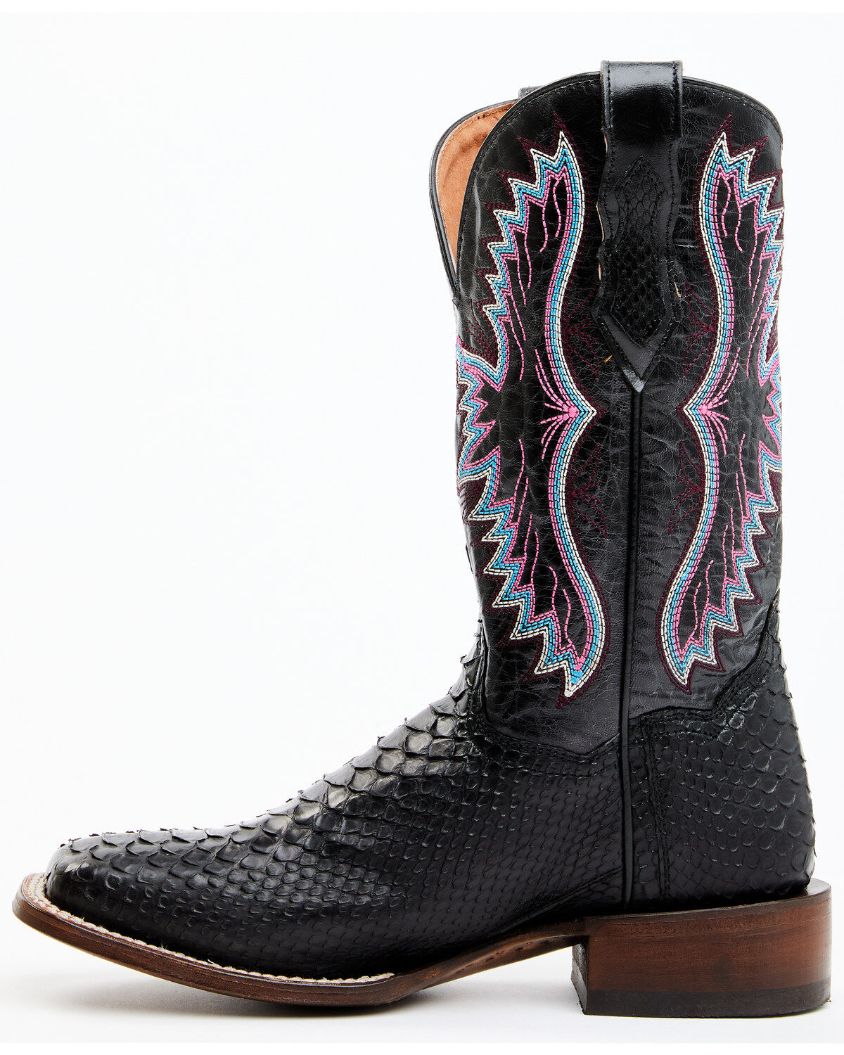 Dan Post Women's Back Cut Python Exotic Western Boot - Broad Square Toe