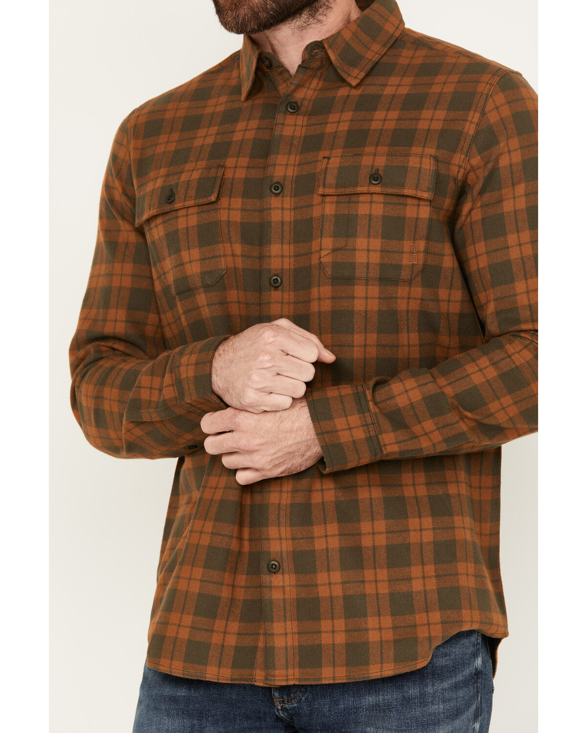 Brothers and Sons Men's Bell Everyday Plaid Print Long Sleeve Button Down Flannel Shirt
