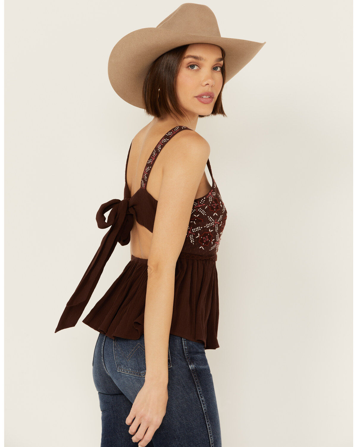 Shyanne Women's Tie Back Embellished Tank