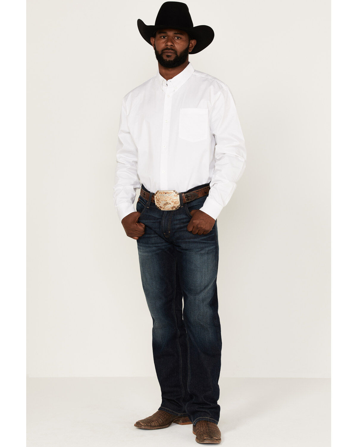 RANK 45® Men's Basic Twill Long Sleeve Button-Down Western Shirt - Tall