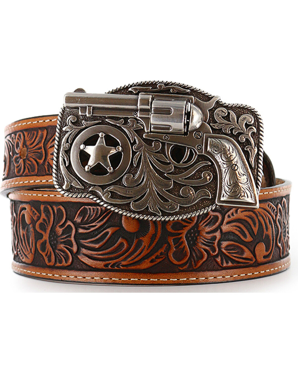 Justin Kid's Tooled Leather Belt