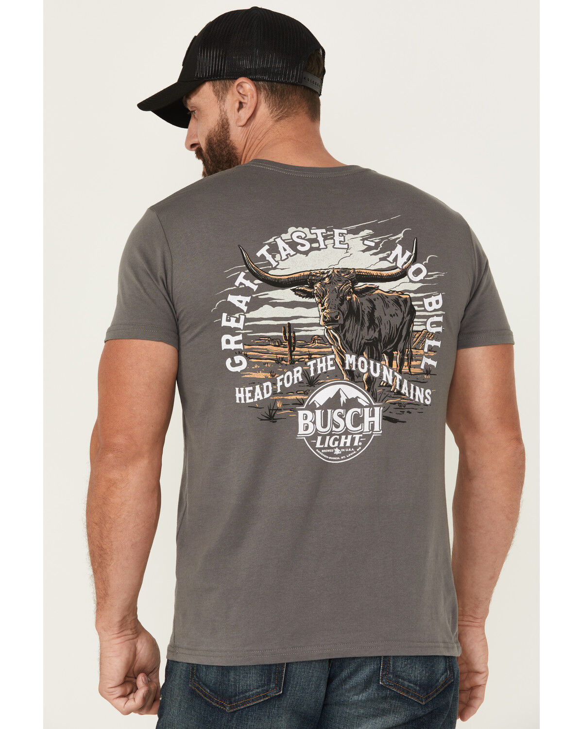 Buckwear Men's Busch No Bull Short Sleeve Graphic T-Shirt