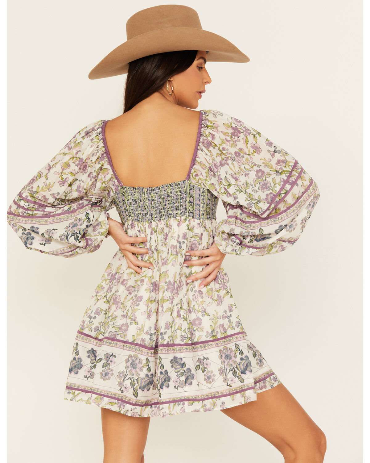 Free People Women's Border Endless Afternoon Long Sleeves Mini Dress