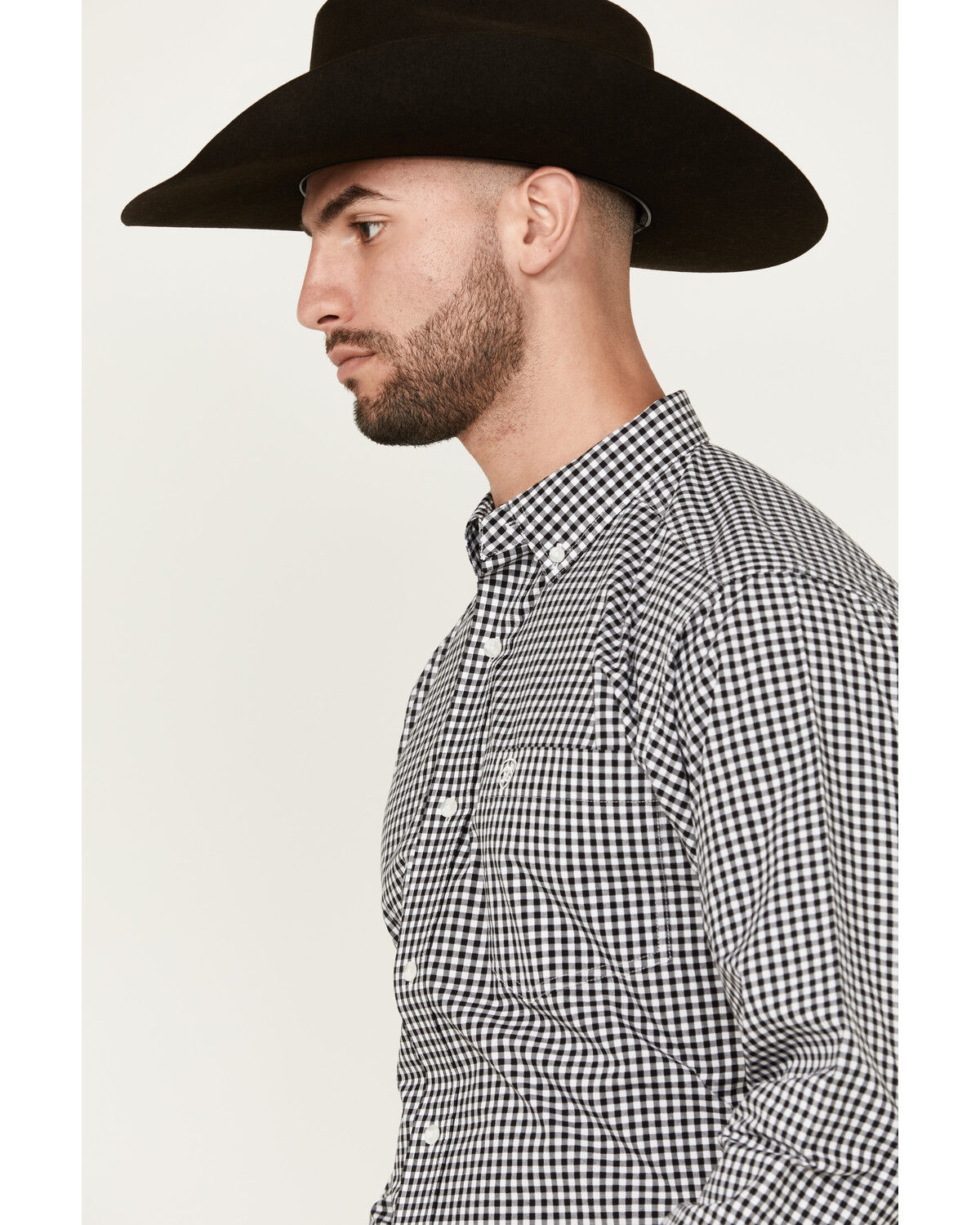 Ariat Men's Jayden Mini Checkered Print Long Sleeve Button-Down Performance Western Shirt