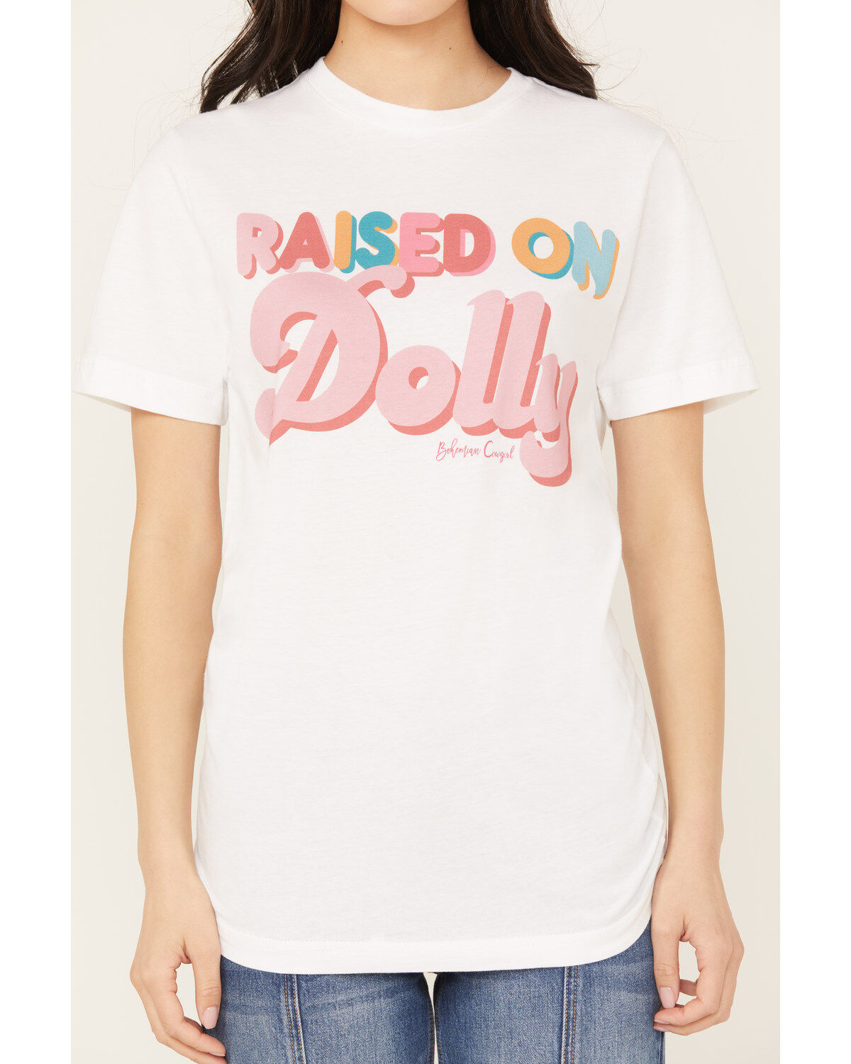 Bohemian Cowgirl Women's Raised On Dolly Short Sleeve Graphic Tee