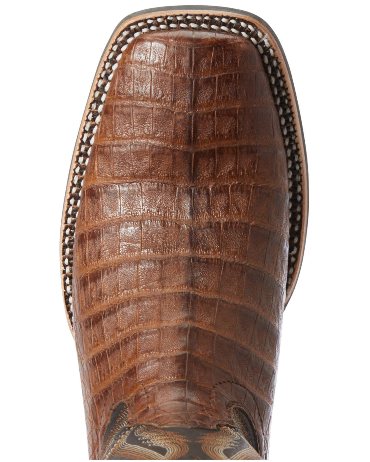 Ariat Men's Caramel Caiman Belly Western Boots - Broad Square Toe