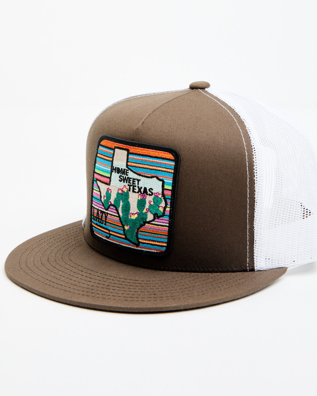 Lazy J Ranch Wear Men's Brown Home Sweet Texas Serape Patch Mesh-Back Ball Cap