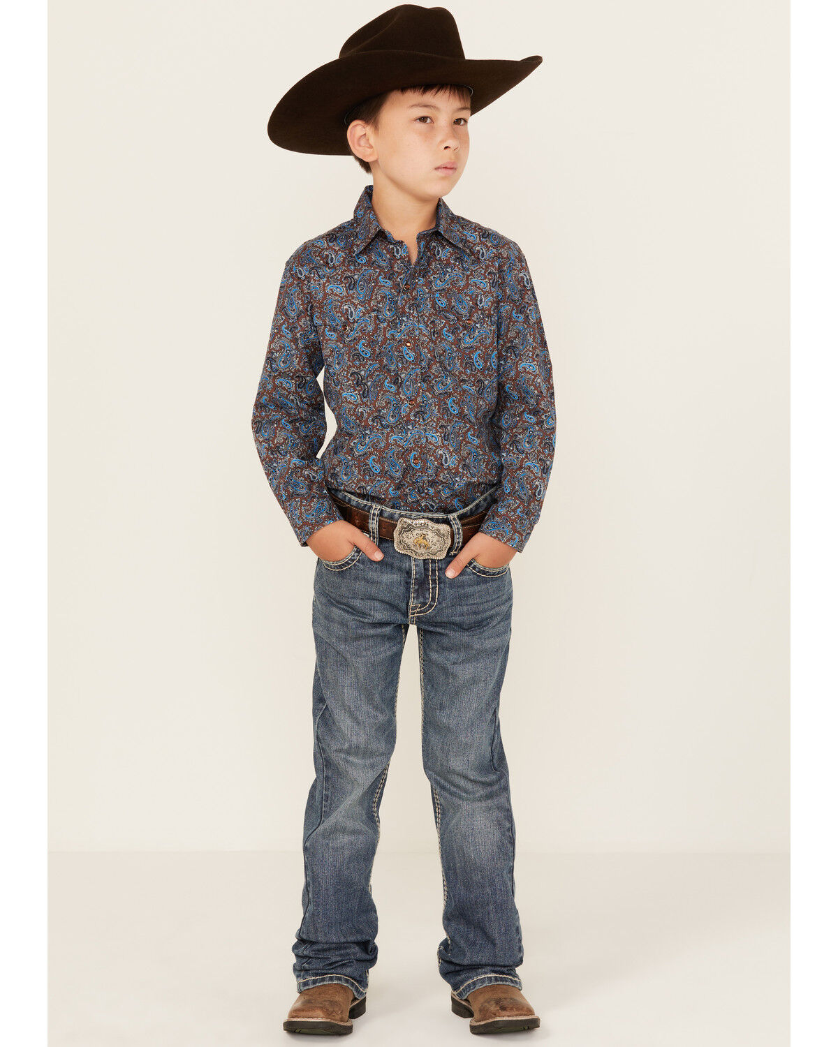 Rock & Roll Denim Boys' Medium Wash Bootcut Stretch Denim Jeans