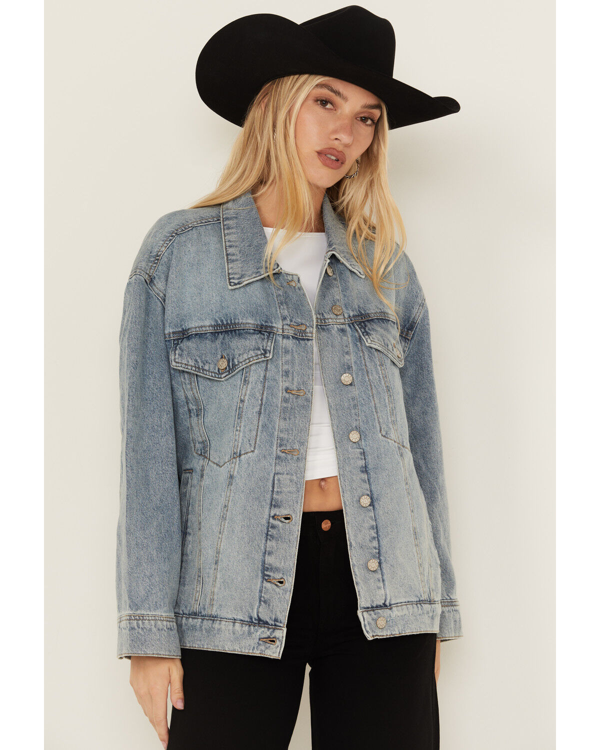 Daze Women's Later Medium Wash Denim Jacket