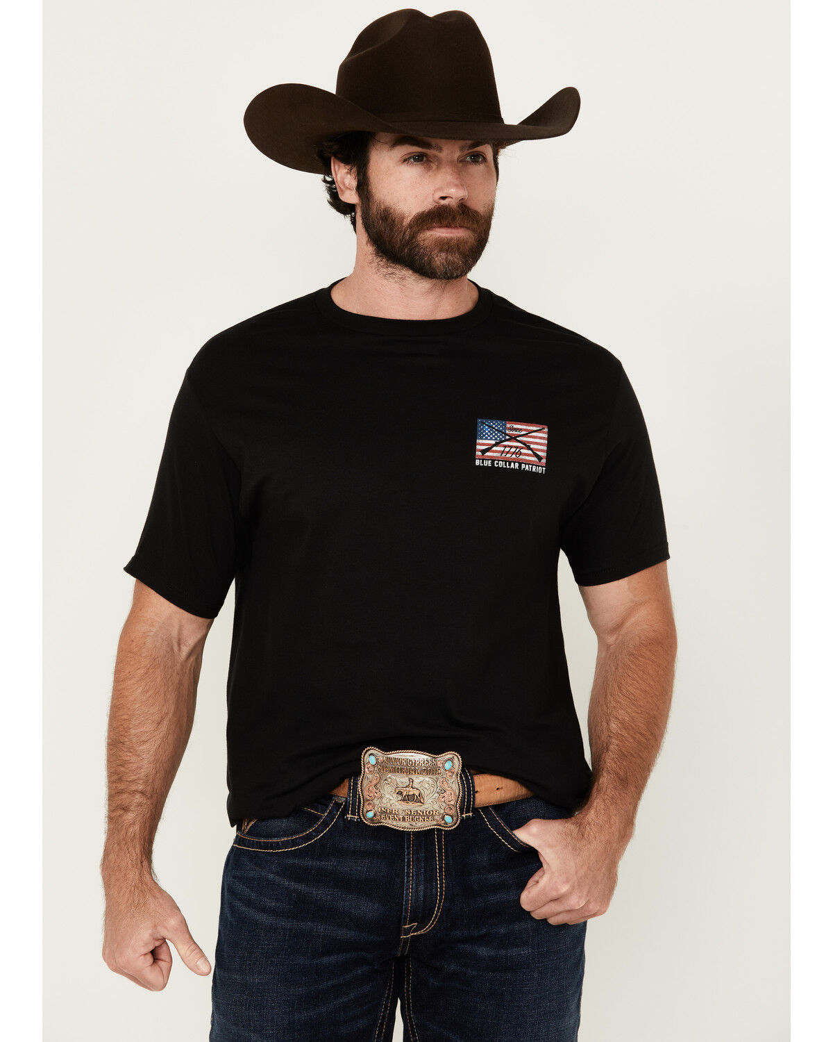 Howitzer Men's Blue Collar Trust Short Sleeve Graphic T-Shirt