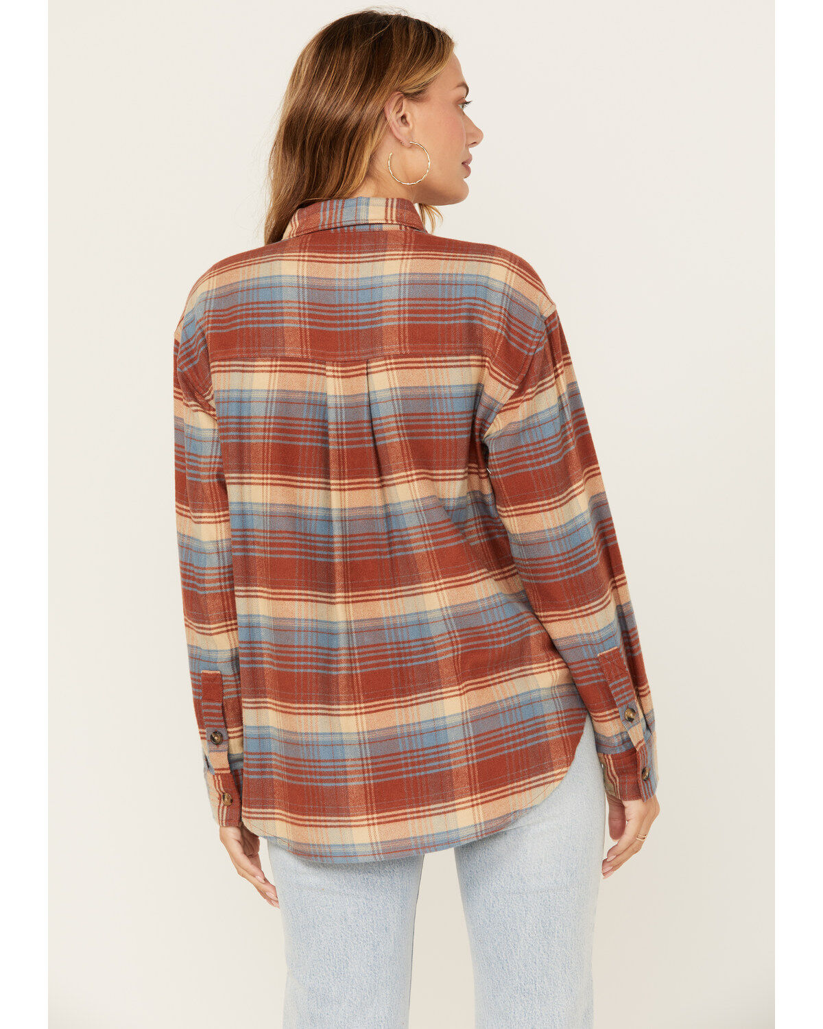 Cleo + Wolf Women's Long Sleeve Button-Down Flannel Boyfriend Shirt